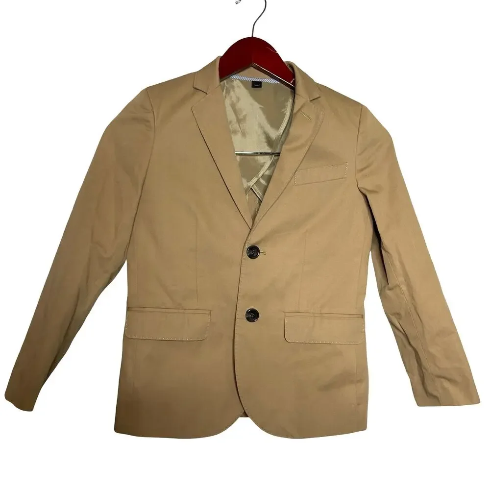 J.Crew Crewcuts Boys' Ludlow suit jacket in Italian chino in Beige Tan sz 8